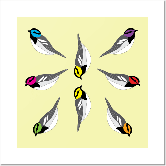 Color cheeked warblers Wall Art by Feathered Finds